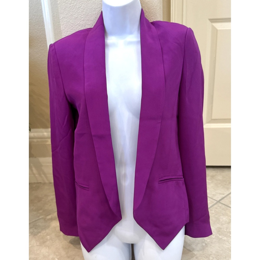 Truth and Pride Fuchsia Purple Blazer Open Jacket Silk Size‎ Small Career Party